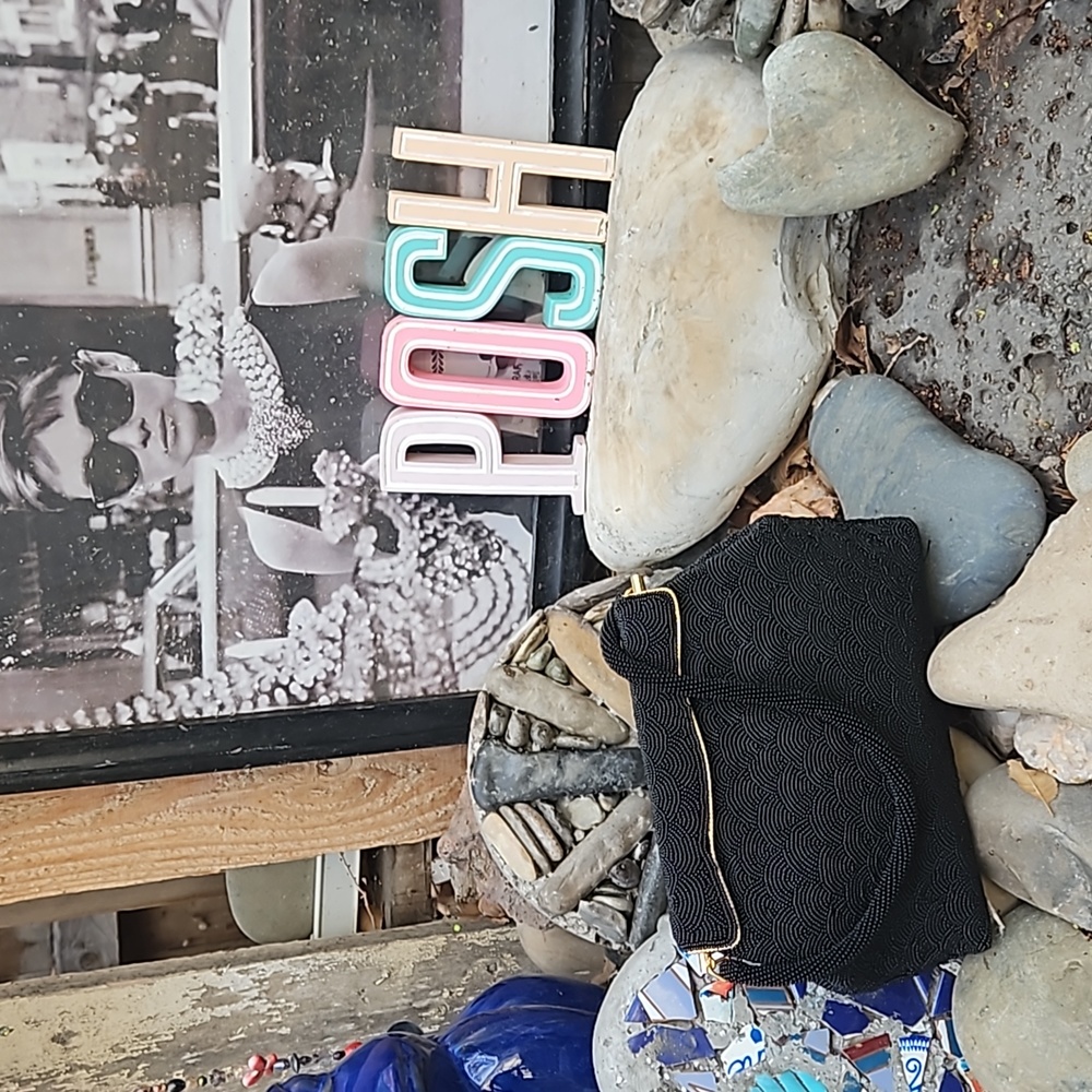 Vintage Hand Beaded Seashell Pattern Evening Bag … - image 1